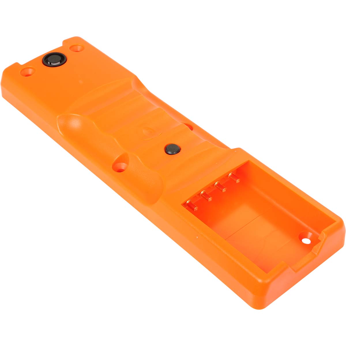 Sendergehäuse Unterteil micron 4, 5 iLOG, 6, orange, für BA223___, ohne IR- Fenster, mit Loch für Hidden- Switch, bearbeitet+verdrahtet Sendergehäuse Unterteil micron 4, 5 iLOG, 6, orange, für BA223___, ohne IR- Fenster, mit Loch für Hidden- Switch, bearbeitet+verdrahtet